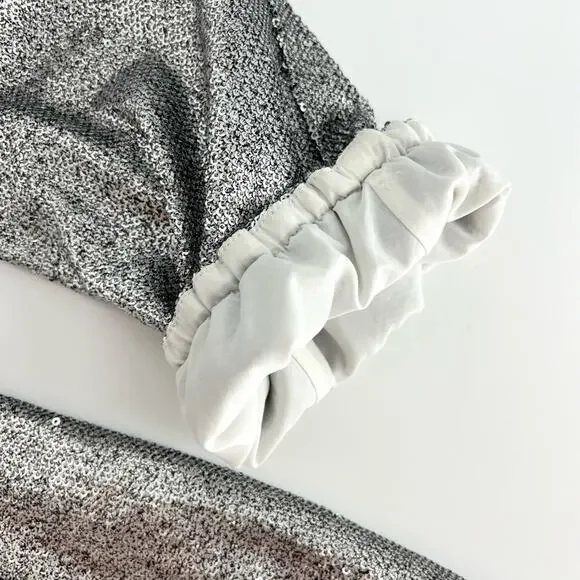 David Lerner Sequin Lounge Joggers Silver S - Picture 8 of 10